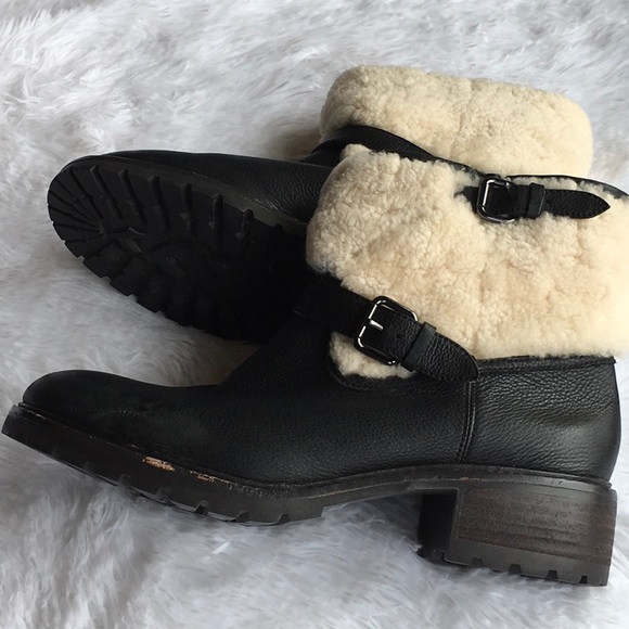 Coach Gabriella Shearling Ankle Bootie Boots I Size 10 - Picture 14 of 16